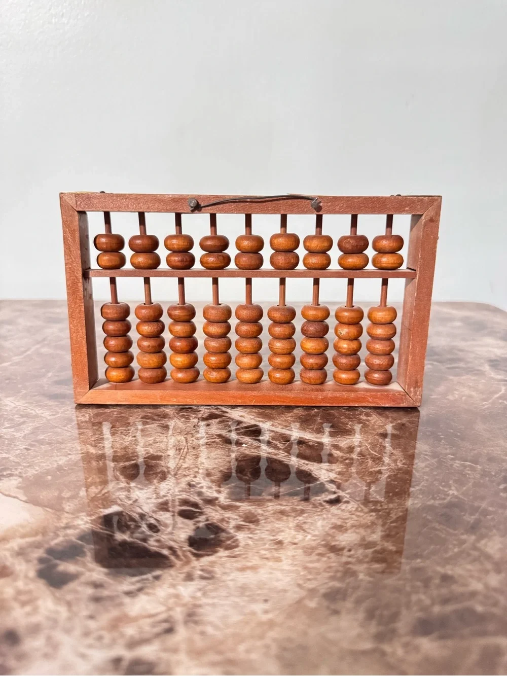 Vintage Wooden Abacus | Mid-Century Wood Counting Frame | Rustic Farmhouse Decor